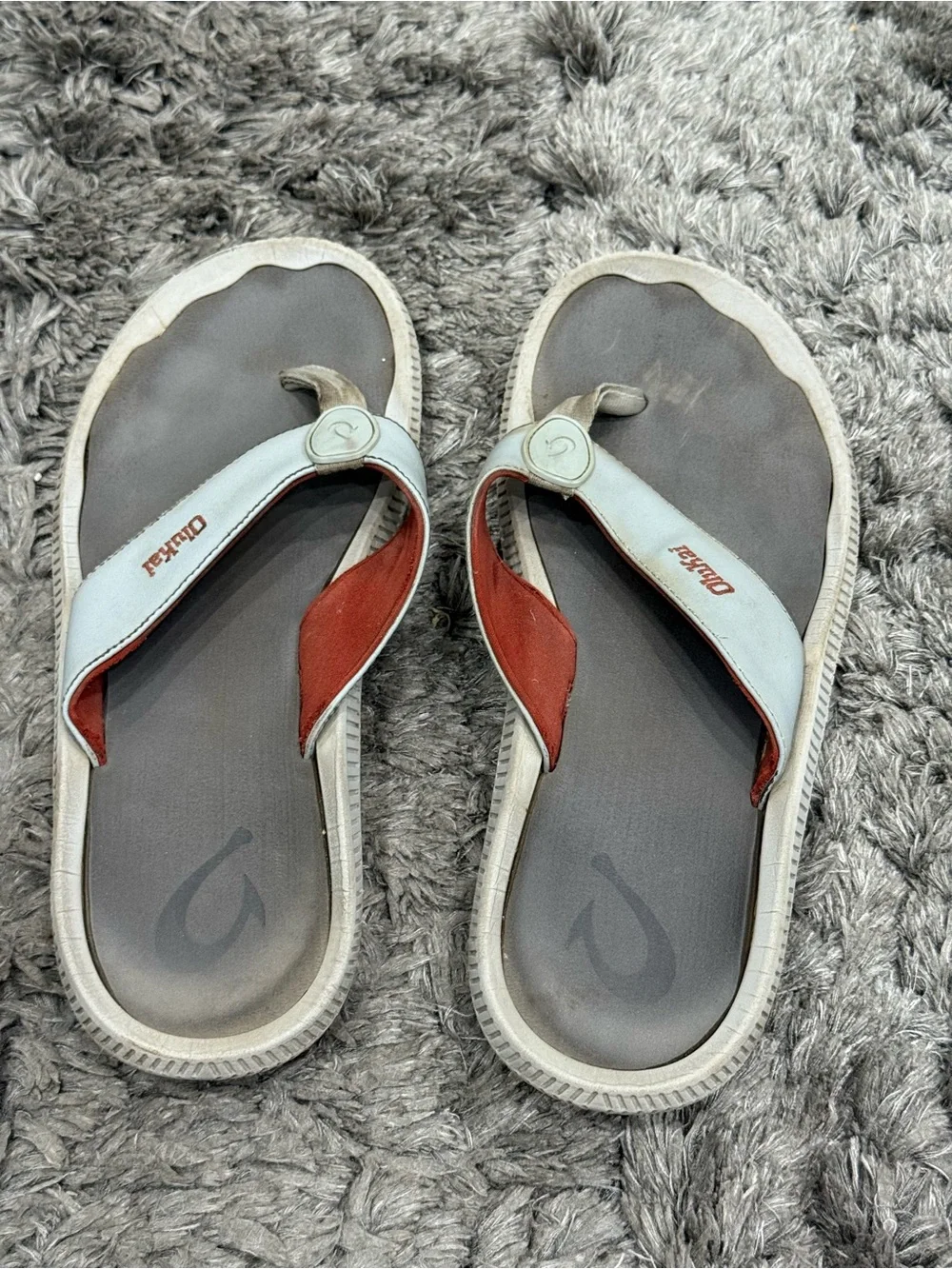 Olukai Men's Size 9 Ulele Kai Beach Thong Sandal Flip Flop Island Salt/Clay